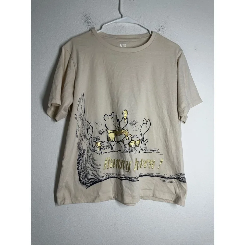 Uniqlo Winnie the Pooh T-shirt Beige Cotton Size XL